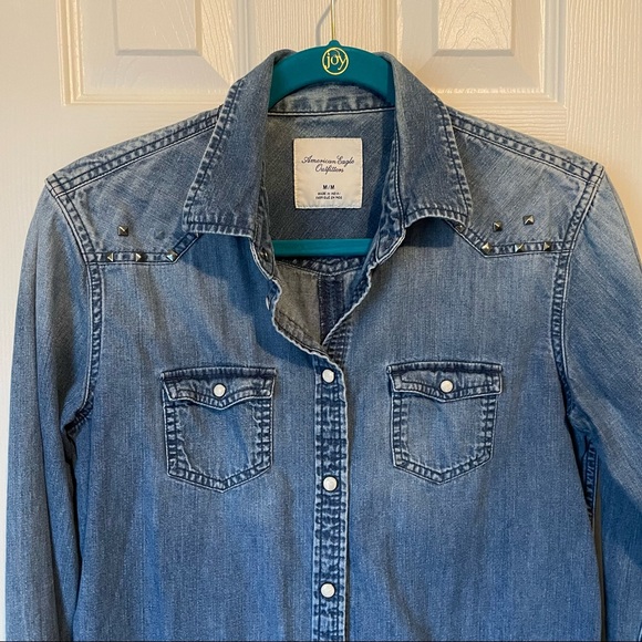 American Eagle Outfitters Denim Shirt Medium - Picture 4 of 8